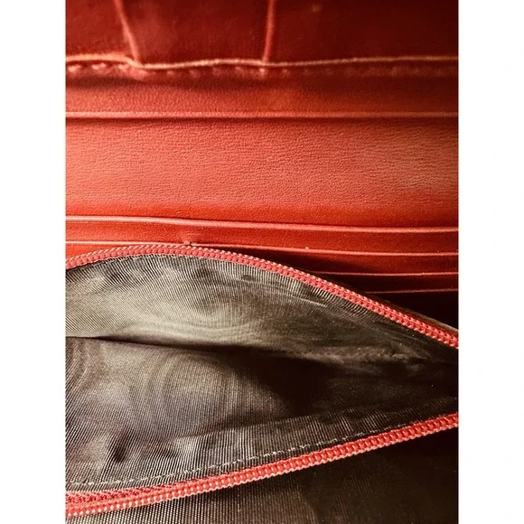 Auth Gucci Wallet Micro Guccissima Continental Flap Leather Wallet 449396 Red - Picture 11 of 16